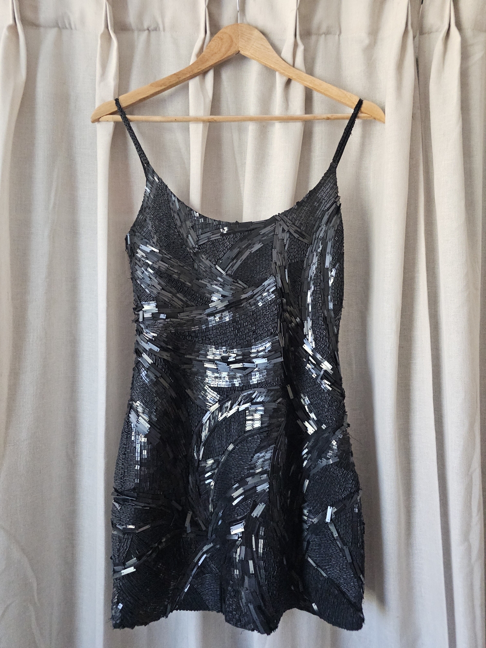 ALLSAINTS FiFi Dress 2008 Hand Embellished Black Mini Bodycon XS/S